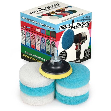 DRILLBRUSH Cleaning Supplies - Bathroom Accessories - Scrub Pads - Floor Scrubber P3-3WU-3V-QC-DB